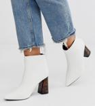 Z Code Z Exclusive Nura White Tortoishell Heeled Ankle Boots