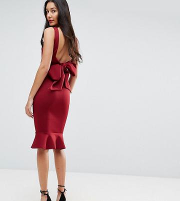 True Violet Tall Bow Back Pephem Dress - Purple