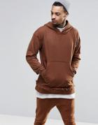 Other Uk Oversized Hoodie With Raw Edges - Rust