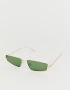 Asos Design Rectangle Visor Sunglasses - Gold