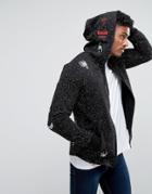Defend London Zip Up Hoodie With Patches - Black