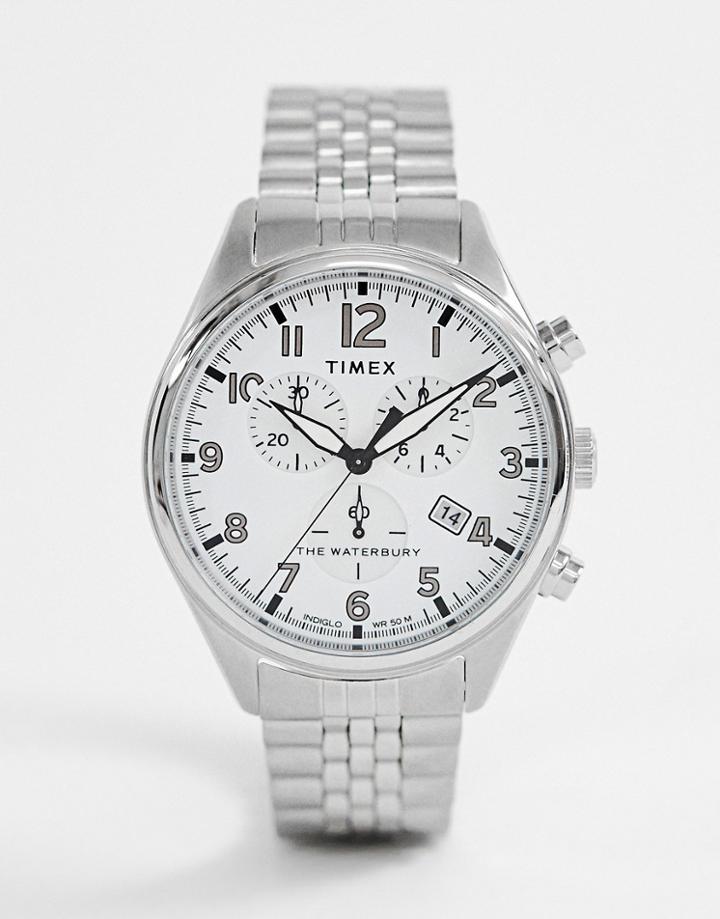 Timex Waterbury Traditonal Choronograph Bracelet Watch In Silver - Silver