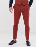 Asos Design Super Skinny Suit Pants In Burnt Henna - Red