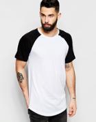 Only & Sons Longline T-shirt With Contrast Raglan Sleeves