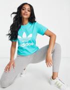 Adidas Originals Adicolor Large Logo T-shirt In Mint Green