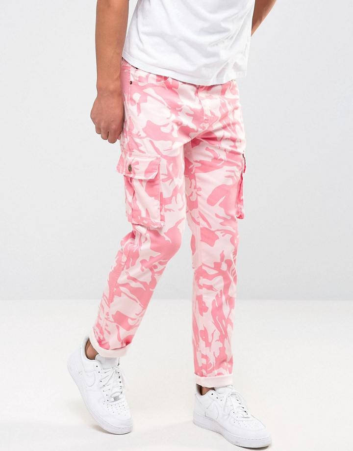 Liquor & Poker Cargo Pant Pink Camo - Pink