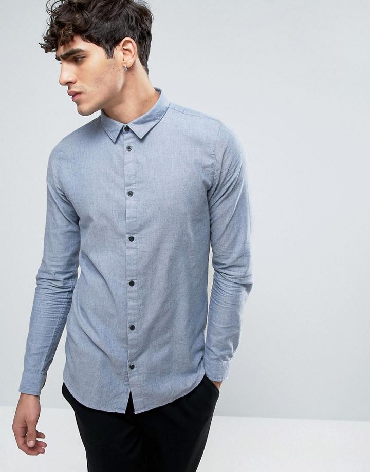 Dr Denim Damian Slim Shirt Blue Mix - Blue