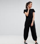 Noisy May Tall Relaxed Woven Jumpsuit - Black
