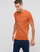 Asos Longline Muscle T-shirt In Orange - Vtg Orange