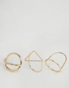 Cheap Monday Outline Rings - Gold