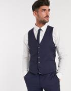 Moss London Suit Vest Jacket In Navy