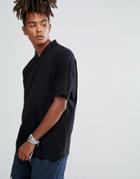 Asos Oversized T-shirt With V-neck In Black - Black