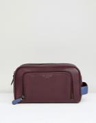 Ted Baker Leather Toiletry Bag In Purple - Purple