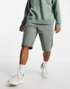 Asos Design Wide Fit Cargo Shorts In Light Green