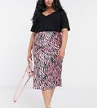 Simply Be Bias Cut Skirt In Pink