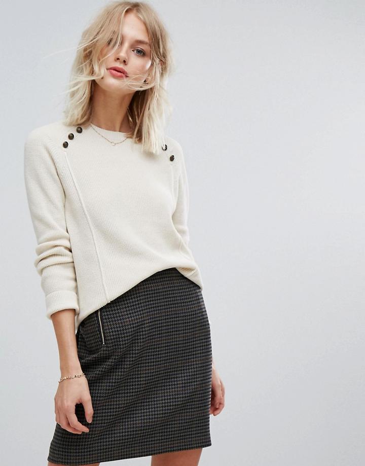 Esprit Button Detail Sweater - Cream