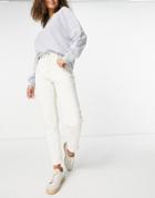 Mango Mom Jeans In Ecru-white