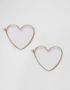 Kitsch Gold Plated Heart Hoop Earrings - Gold