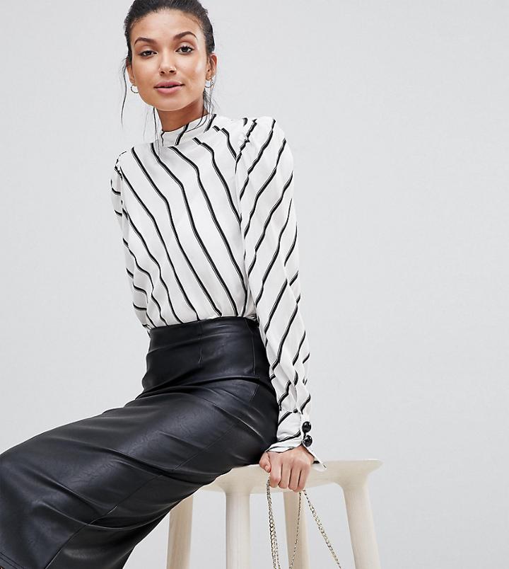Asos Design Tall Sculpt Me Leather Look Midi Skirt - Black
