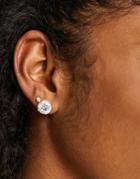 River Island Cubic Zirconia Halo Stud Earrings-silver