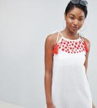 Boohoo Tassel Cami Strap Embroidered Beach Dress - Multi