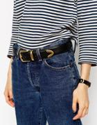 Asos Tipped Jeans Belt In Water Based Pu - Black