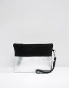 Oasis Leather And Suede Mix Clutch Bag - Multi