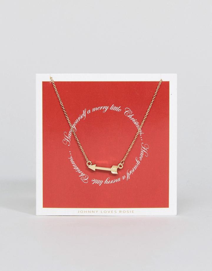 Johnny Loves Rosie Arrow Necklace - Gold