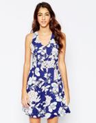 Parisian Button Through Tea Dress - Navy