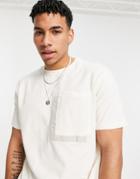 Another Influence Boxy Oversize Pocket T-shirt In Stone-neutral