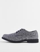Truffle Collection Lace Up Brogues In Silver Glitter
