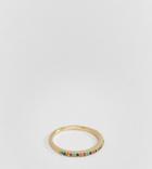 Shashi 18k Gold Plated Rainbow Pave Ring - Gold