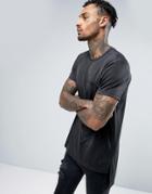 Versace Longline T-shirt In Black Metallic - Black
