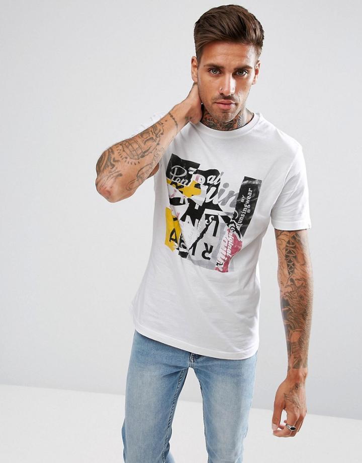 Original Penguin T-shirt Logo Print Regular Fit In White - White