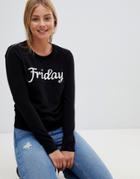 Qed London Friday Weekday Sweater - Black