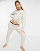 Calvin Klein Ck One Lounge Logo Sweatpants In Gray-grey