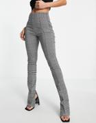 Asos Design Skinny Zip Side Pants In Check-multi