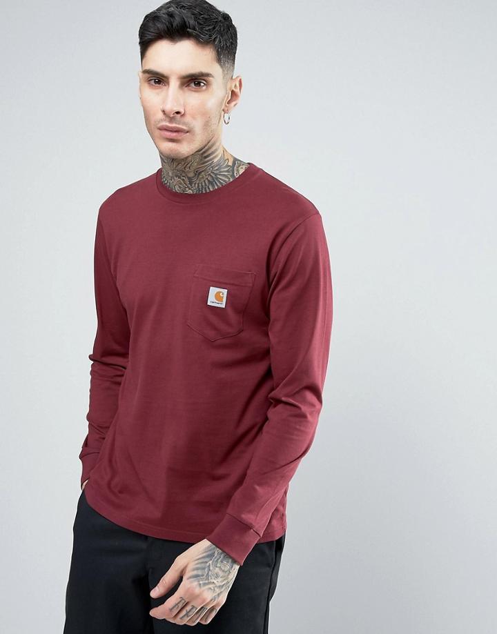 Carhartt Wip Pocket Long Sleeve T-shirt - Red