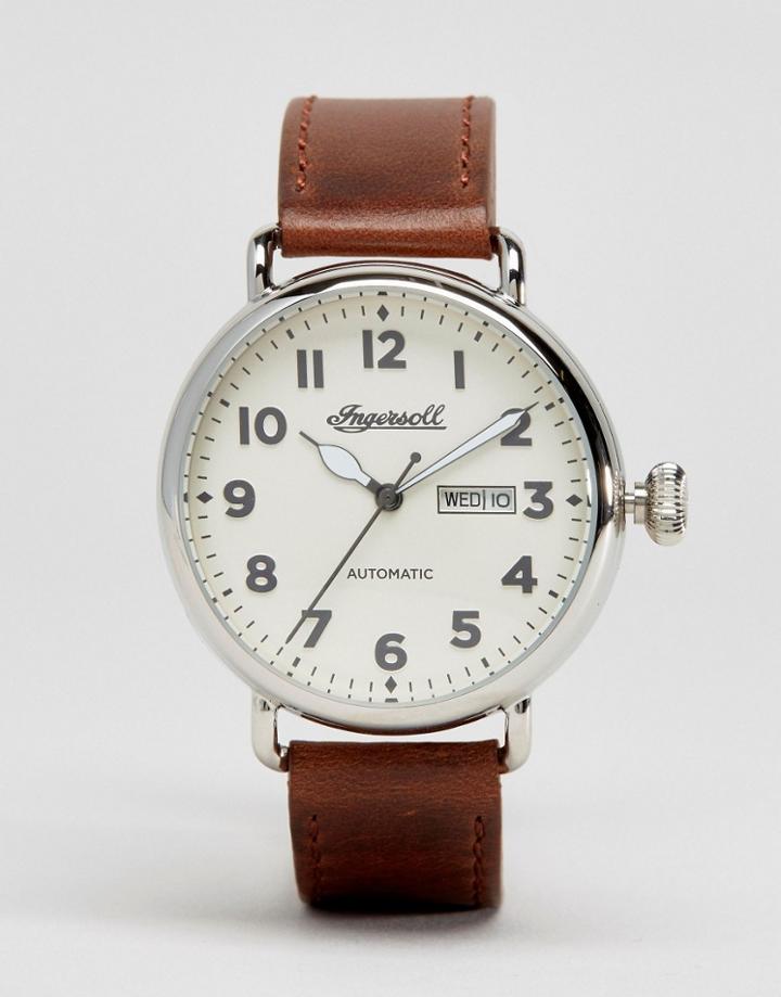 Ingersoll Trenton Quartz Chronograph Leather Watch In Brown - Brown