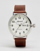 Ingersoll Trenton Quartz Chronograph Leather Watch In Brown - Brown