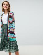 Essentiel Antwerp Oversized Rainbow Stripe Cardigan - Multi