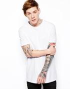 Asos Longline T-shirt With Skater Fit - White