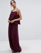 Asos Pretty Double Layer Maxi Dress - Red
