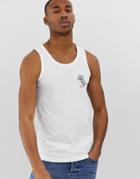 French Connection Muscle Fit Fcuk Logo Tank-white