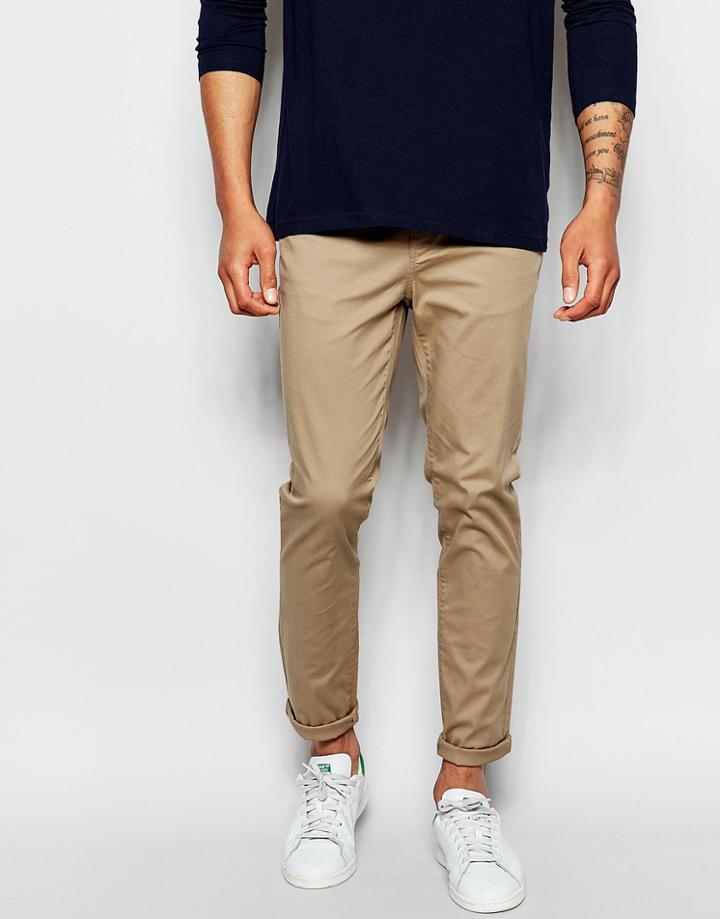 Asos Skinny Pants In Stone - Stone