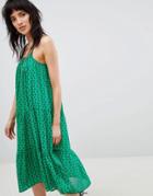 Ba & Sh Printed Cami Midi Dress - Green