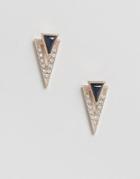 Oasis Spike Pave Through & Through Earrings - Gold
