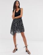 Allsaints Lea Scatter Pleated Mini Skirt-black