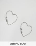Kingsley Ryan Fine Heart Hoop Earrings - Silver