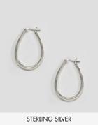 Kingsley Ryan Sterling Silver Oval Hoop Earrings - Silver